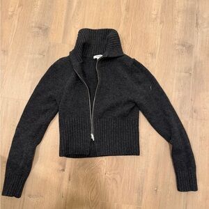 COS Charcoal Zip Up Sweater